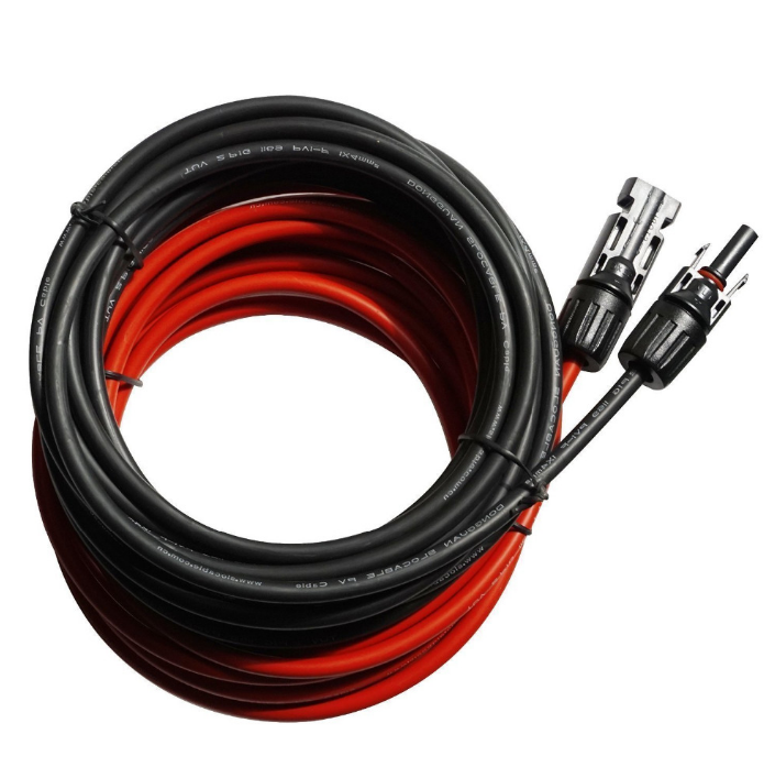 Solar Panel Extension Cable Copper Wire Black and Red with Connector Solar PV Cable