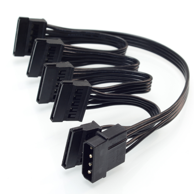 4Pin IDE Molex إلى 5-Port 15Pin SATA Power Cable Assembly Lead 18AWG Wire 4Pin IDE Molex إلى 5-Port 15Pin SATA Power Cable Assembly Lead 18AWG Wire