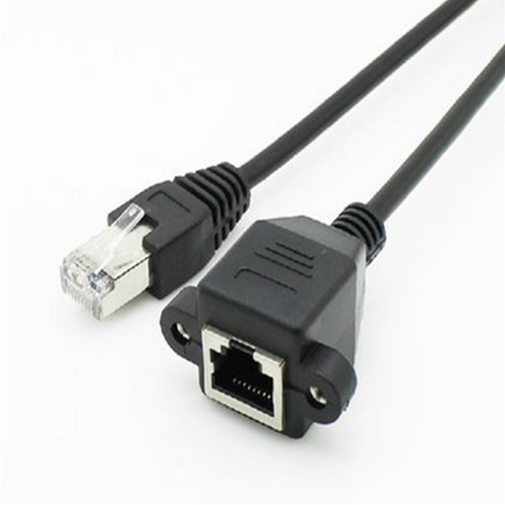 كابل RJ45 ذكر إلى أنثى برغي لوحة جبل إيثرنت شبكة LAN 8 مجموعة كابلات تمديد
