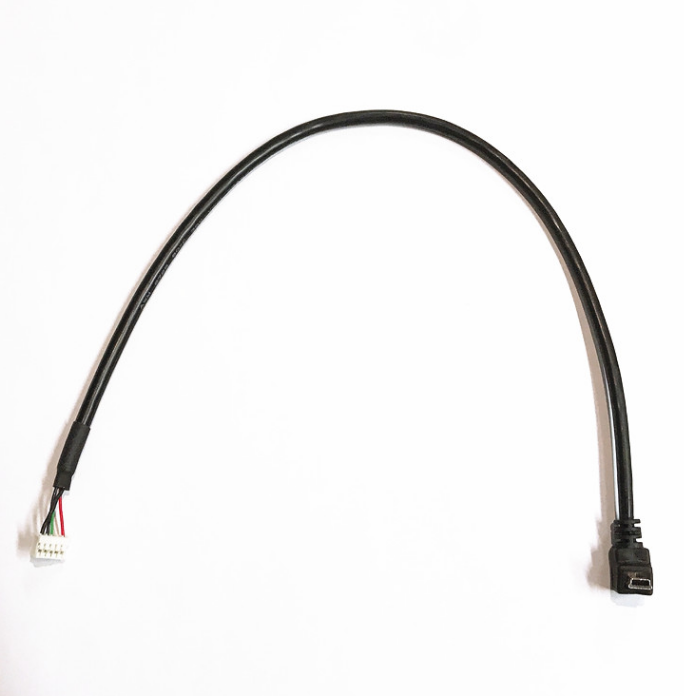 قابس USB 2.0 صغير الزاوية اليمنى إلى موصل JST / pH 2725 28Awg قابس USB 2.0 صغير الزاوية اليمنى إلى موصل JST / pH 2725 28Awg