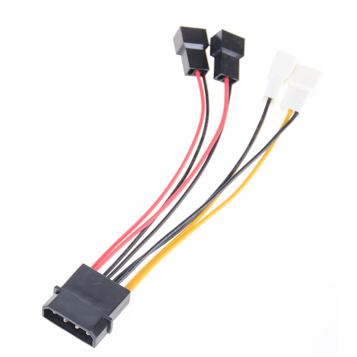 4-Pin Molex إلى 3-Pin مروحة مهايئ كبل الطاقة موصل كابلات مروحة تبريد الكمبيوتر