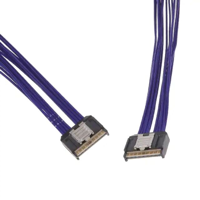 Slender direct cable assembly 34 AWG ultra low skew biaxial cable Slender direct cable assembly 34 AWG ultra low skew biaxial cable