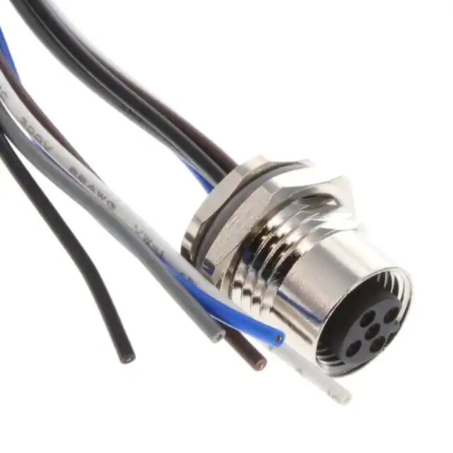 High quality M12 female panel mount connector round cable assembly