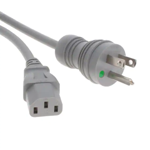 مجموعة كبل الطاقة الرمادية NEMA 5-15p إلى IEC 320-c13 SJT مجموعة كبل الطاقة الرمادية NEMA 5-15p إلى IEC 320-c13 SJT