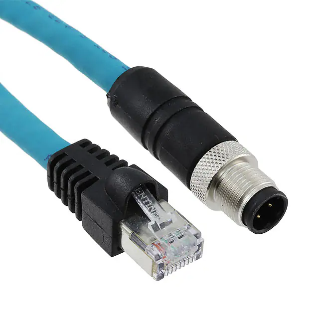 M12 ذكر إلى RJ45 ذكر 4-pin 24 AWG TPE مجموعة سلك مزدوج النهايات M12 ذكر إلى RJ45 ذكر 4-pin 24 AWG TPE مجموعة سلك مزدوج النهايات