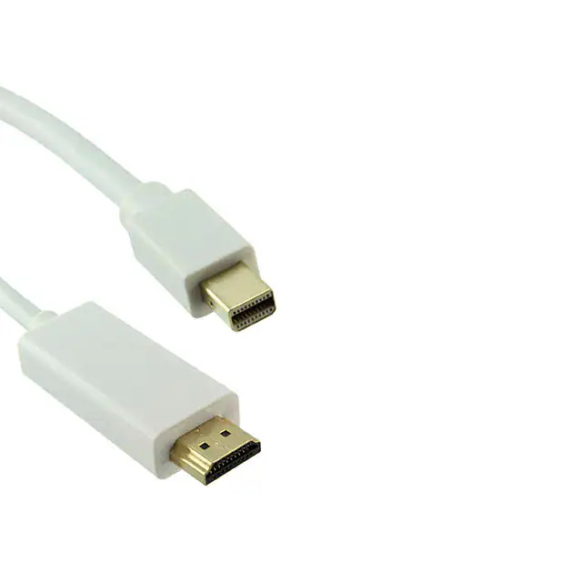 HDMI-A ذكر إلى تجميع كابل أبيض صغير DisplayPort ذكر