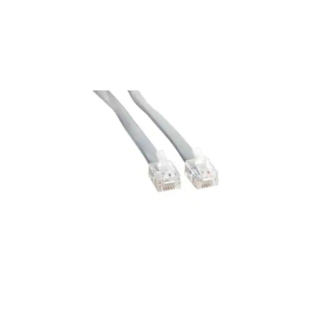 6p6c RJ11 RJ12 RJ14 RJ25 مجموعة كبل معياري أبيض مسطح مستقيم
