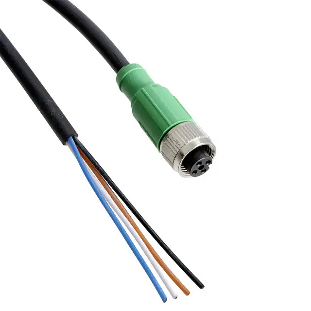 Halogen free 4-position sensor actuator cable assembly straight M12 connector