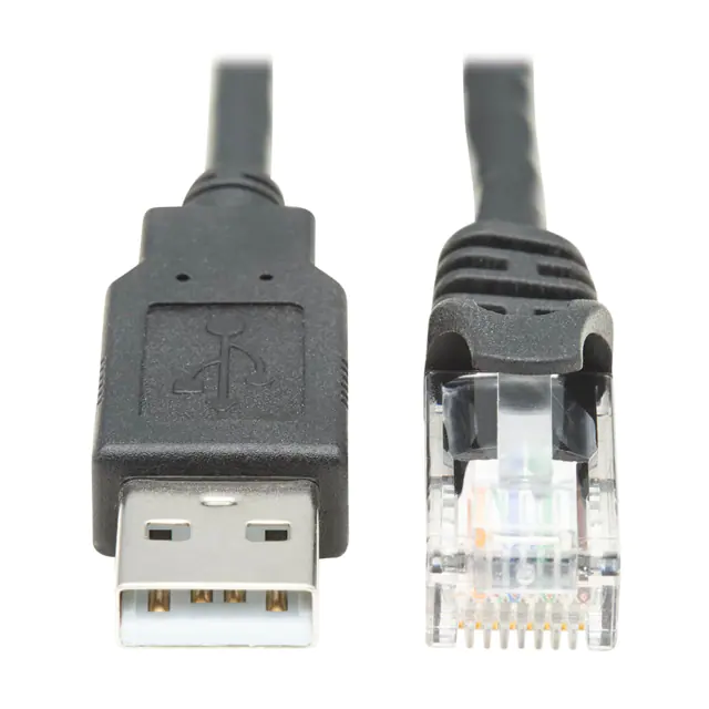 USB-A إلى RJ45 Rollover Console Cable 250 Kbps 6 ft Black