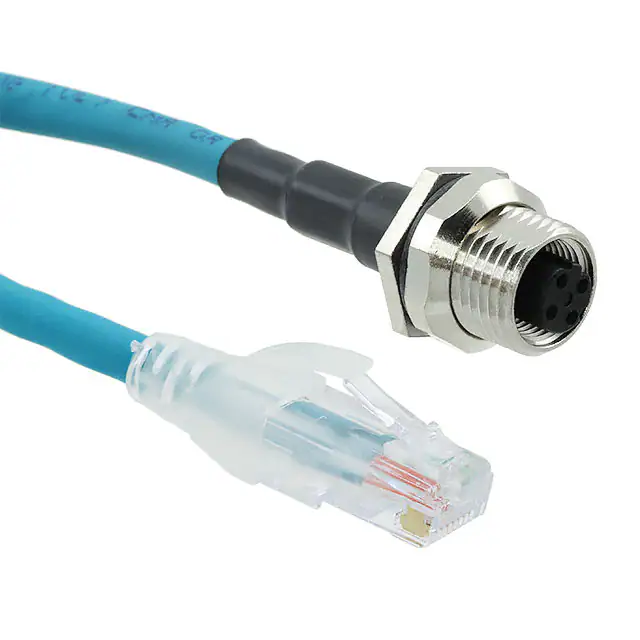 IP68 RJ45 ذكر إلى M12 4pin أنثى تجميع كابل وعاء