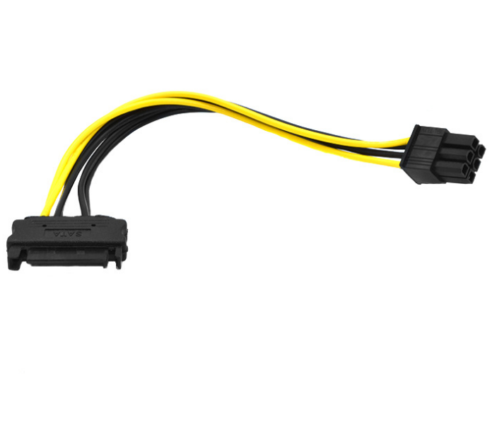 كمبيوتر سطح المكتب SATA منفذ طاقة 15p إلى 6p بطاقة رسومات سلك طاقة منفذ مربع سلك طاقة