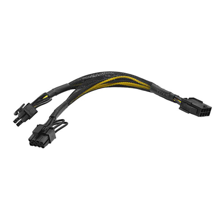 8pin واحد في اثنين من بطاقة الرسومات الأم لمضاعفة شبكة منسوجة حزمة 6 + 2pin 8pin واحد في اثنين من بطاقة الرسومات الأم لمضاعفة شبكة منسوجة حزمة 6 + 2pin