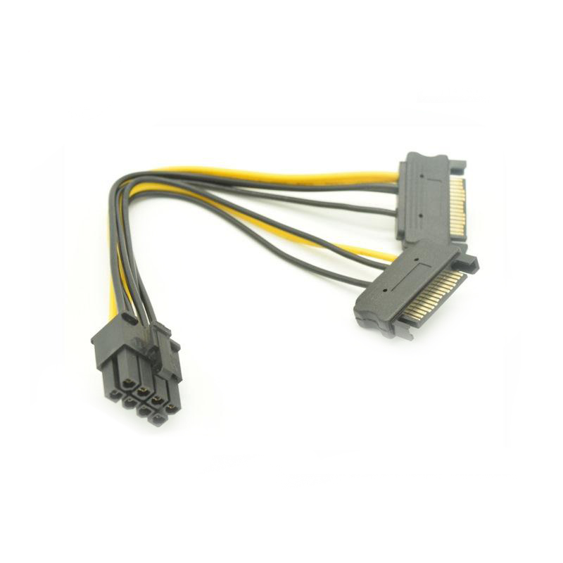 كابل الطاقة Sata15p ذكر إلى كابل تمديد بطاقة الجرافيكس 8pin PCI-E1X إلى 16x557