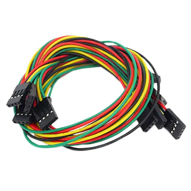 عالية الجودة 4 دبوس سلك توصيل مزدوج الإناث تجميع كابل مستطيل