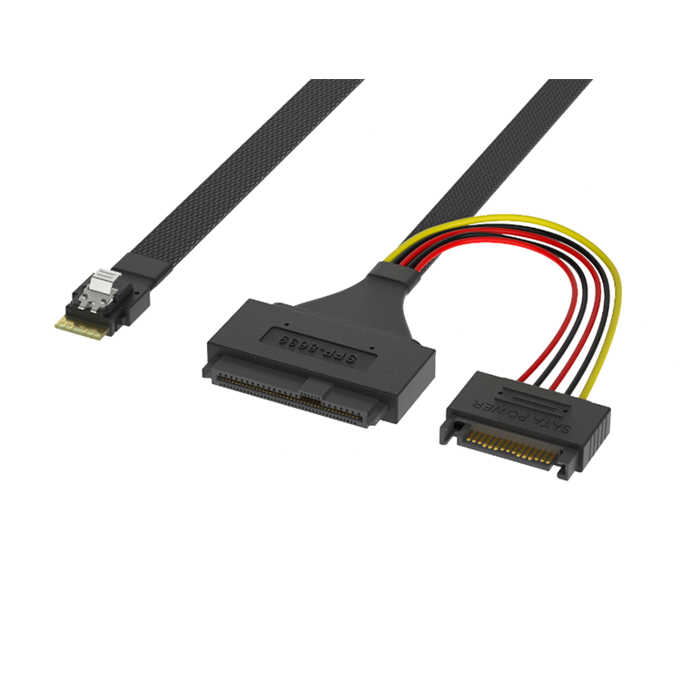 SlimSAS SFF8654 4i TO MINI SAS SFF8639+15P Harness فريق محترف صيانة دورية RCD