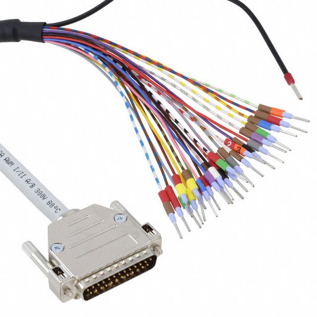 مجموعة كابلات D-Sub ملحومة قياسية 2926519 DB25 رمادية، حبلا مفردة (دائرية) بطول 3.28 بوصة تم تصنيعها بشكل احترافي حسب الطلب RCD