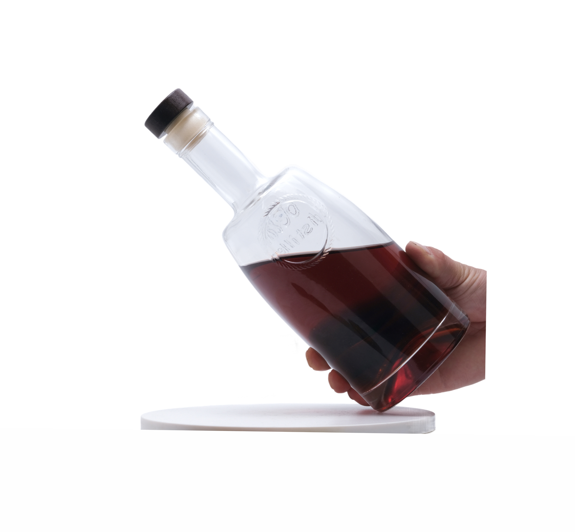 ملصق مصمم خصيصًا لزجاجة ويسكي زجاجية مربعة فاخرة من الكريستال الكريستالي، 750 م