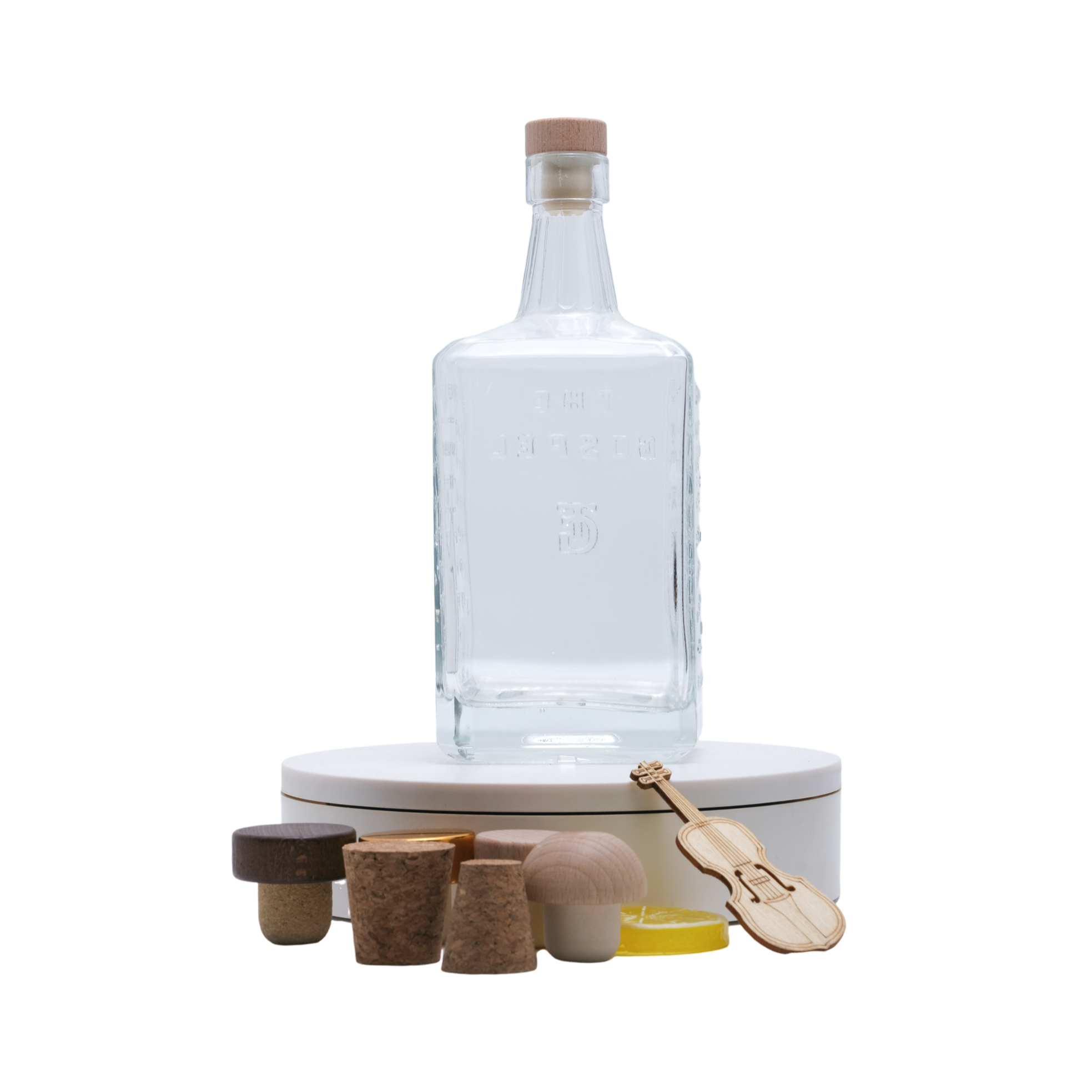 زجاجة كحول فودكا شفاف مخصصة، فودكا شفافة، خمر شفاف، جن روم تيكيلا ويسكي ويسكي زجاجة كحول 500 مل 750 مل 1000 مل مع فلين