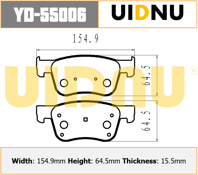 YD-55006 UIDNU 3501110XKU00A لسيارة HAVAL H7 2015 - وسادات فرامل أمامية من السيراميك الفاخر 