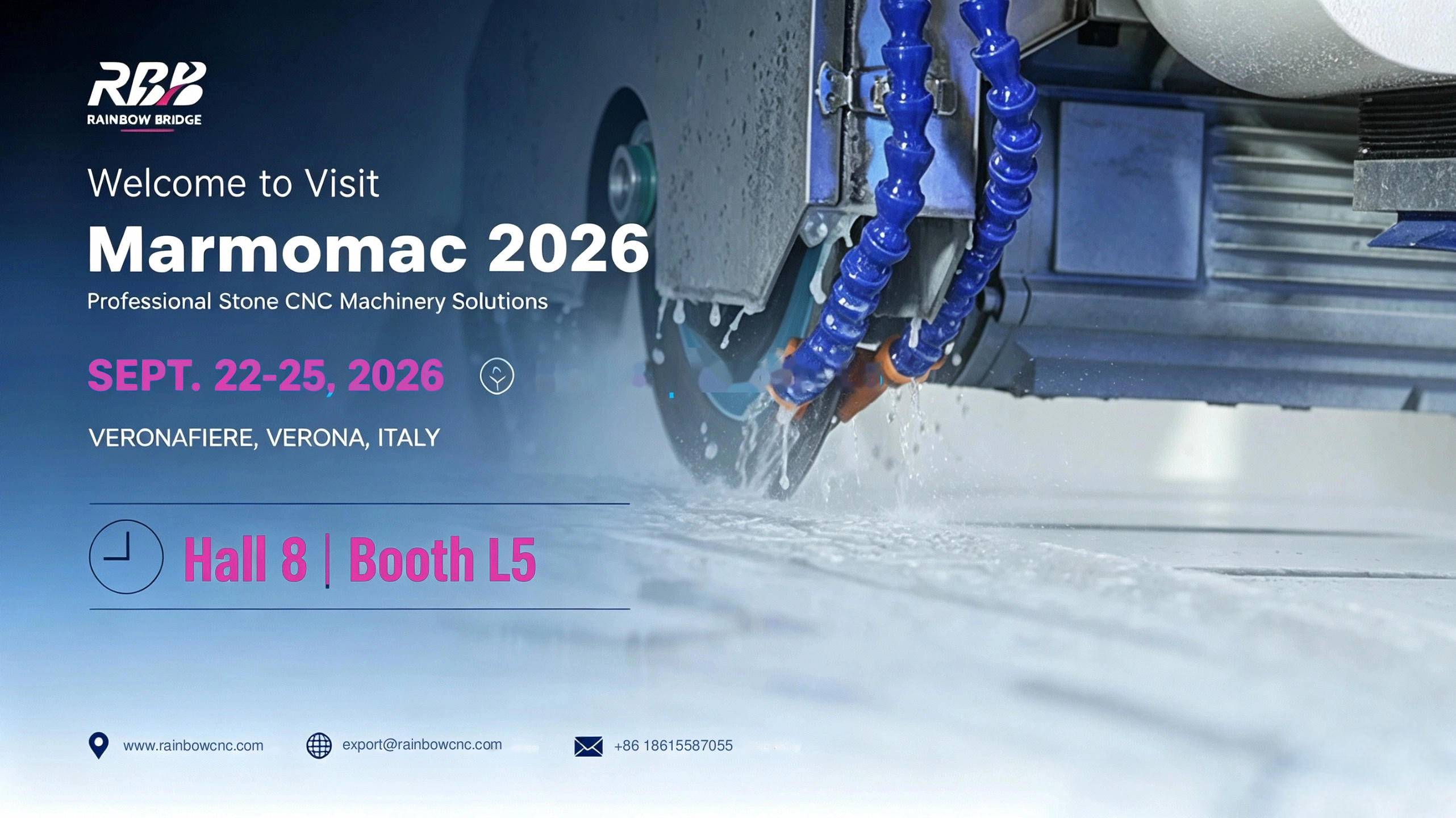 أكدت Rainbow CNC مشاركتها في معرض Marmomac 2026 في فيرونا