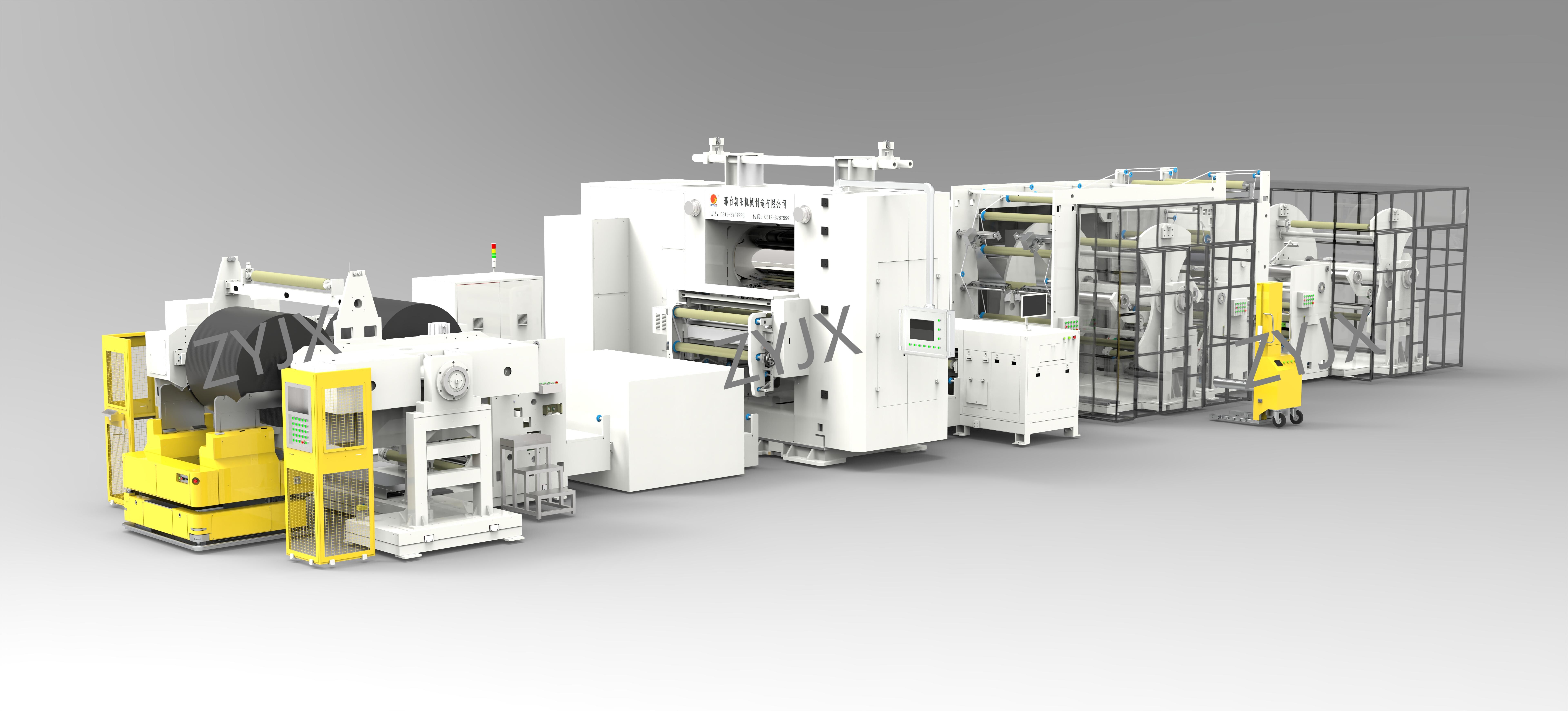 900*1500 Positive Electrode Single-Machine Continuous Rolling Automatic Splicing Turret Slitting Integrated Machine