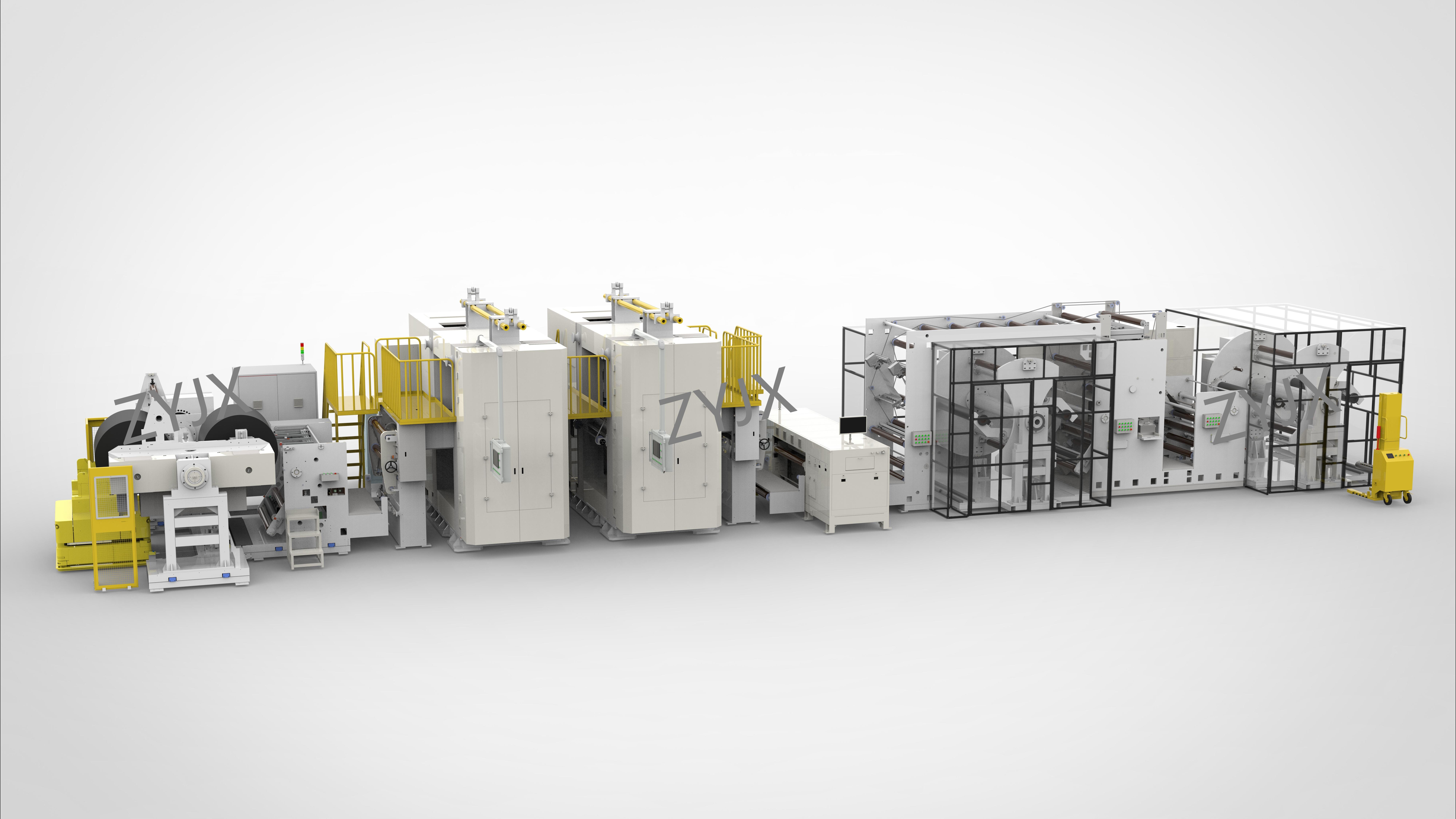 900*1500 Negative Electrode Double-Machine Continuous Rolling Automatic Splicing Turret Slitting Integrated Machine