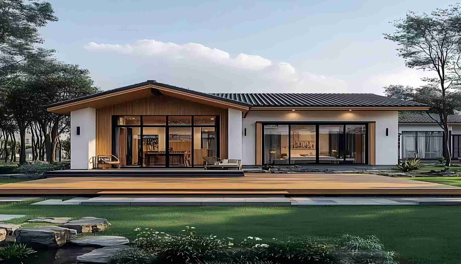 فلل المنازل الجاهزة المصنوعة من الفولاذ الخفيف مسبقة الصنع المنازل الحديثة