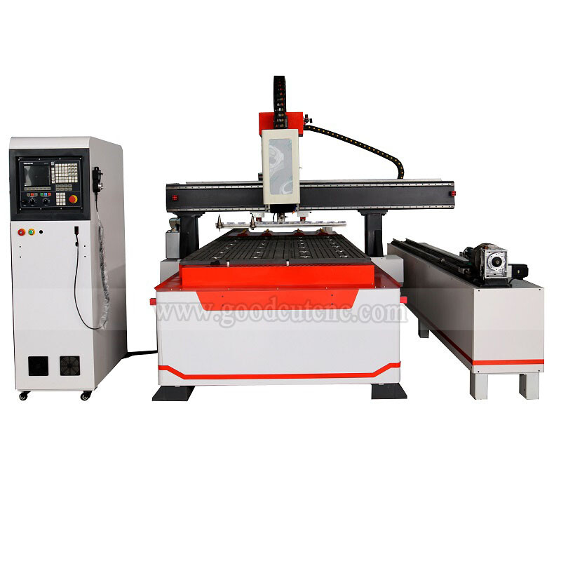 GC1325ATC-R GoodCut ماكينة راوتر CNC بتغيير أدوات تلقائي خطي مع محور دوار GC1325A-LR