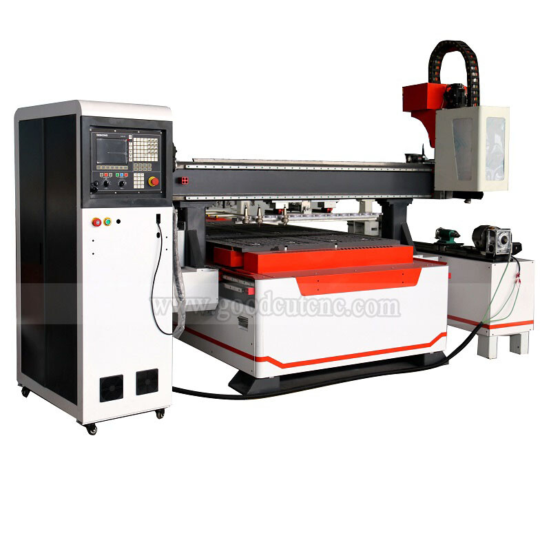 GC1325ATC-R GoodCut ماكينة راوتر CNC بتغيير أدوات تلقائي خطي مع محور دوار GC1325A-LR