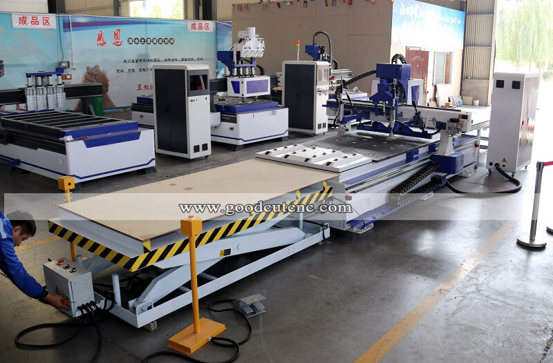 GC1325AF Nesting CNC آلات النجارة التلقائي مع التحميل والتفريغ الجهاز