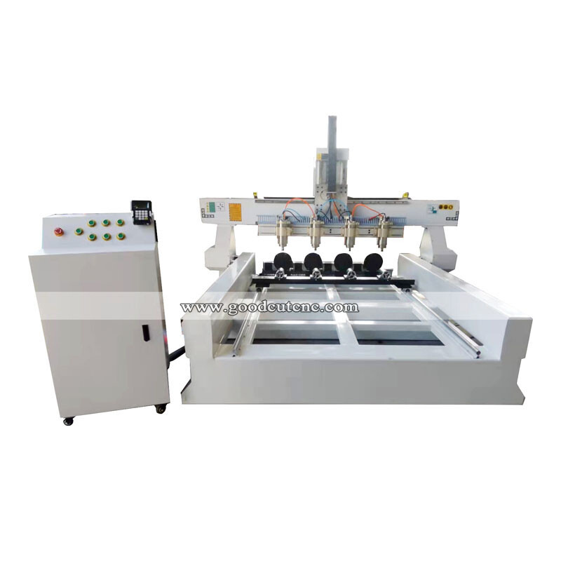 راوتر CNC للخشب متعدد المغازل GC-4R مع 4 مغازل و4 محاور دوارة لأرجل طاولات الأثاث