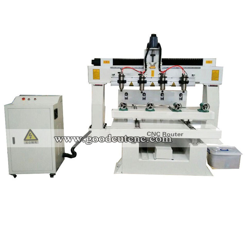 راوتر CNC ثلاثي الأبعاد GC1225-4R دوار 4 محاور 4 رؤوس أربعة مغازل بسعر مناسب لأرجل الكراسي والطاولات