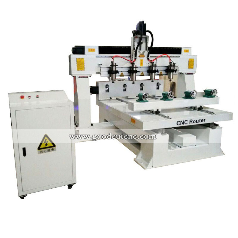راوتر CNC ثلاثي الأبعاد GC1225-4R دوار 4 محاور 4 رؤوس أربعة مغازل بسعر مناسب لأرجل الكراسي والطاولات