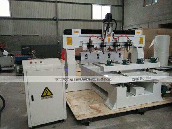 راوتر CNC ثلاثي الأبعاد GC1225-4R دوار 4 محاور 4 رؤوس أربعة مغازل بسعر مناسب لأرجل الكراسي والطاولات