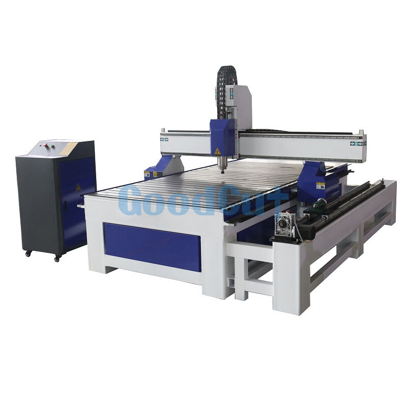 آلة راوتر CNC ذات 4 محاور GC1325R مع ملحق دوار جانبي لأعمال النجارة