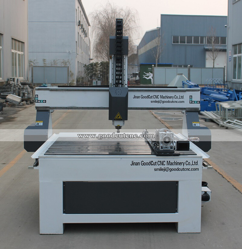 GC1212TR GoodCut 1212 راوتر CNC لنحت الخشب بأربعة محاور مع جهاز دوّار لـ MDF والأكريليك