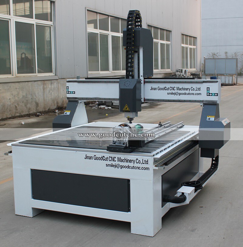 GC1212TR GoodCut 1212 راوتر CNC لنحت الخشب بأربعة محاور مع جهاز دوّار لـ MDF والأكريليك