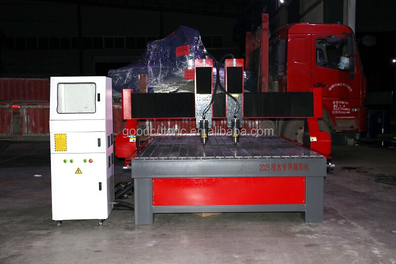 GC2025-2H CNC  مستقلة مزدوجة الرأس التحكم العددي آلة الحفر التابوت