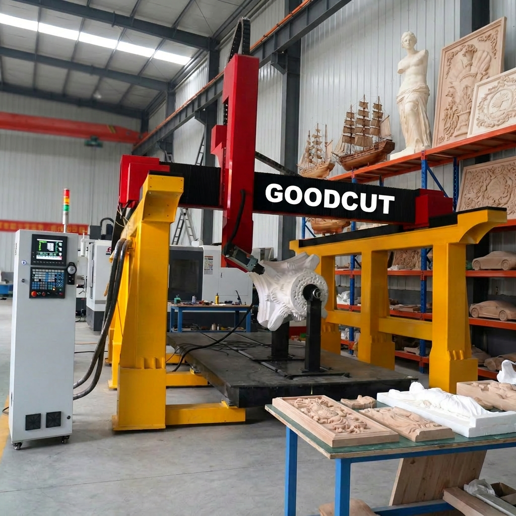 جهاز التوجيه CNC GC1325 ذو 4 محاور مع رأس متأرجح وجهاز دوار