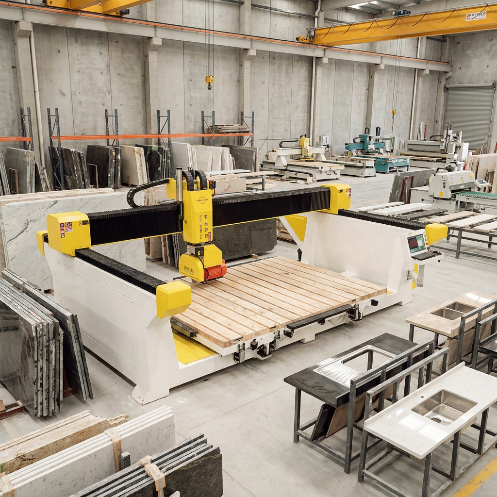 ماكينة قطع منشار الجسر CNC GC3220B 5 محاور للحجر والرخام والجرانيت والسيراميك والبلاط والألواح وأسطح المطابخ والأحواض وأسطح الطهي