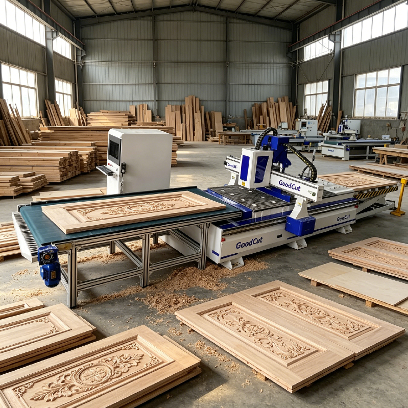 ماكينة راوتر CNC للتعشيق GC1325AF مع جهاز تحميل وتفريغ تلقائي للأعمال الخشبية