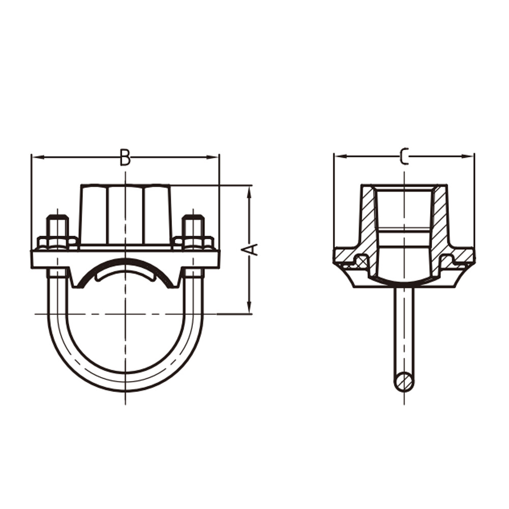 نقطة الإنهاء الميكانيكية المثبتة على شكل حرف U XGQT3L