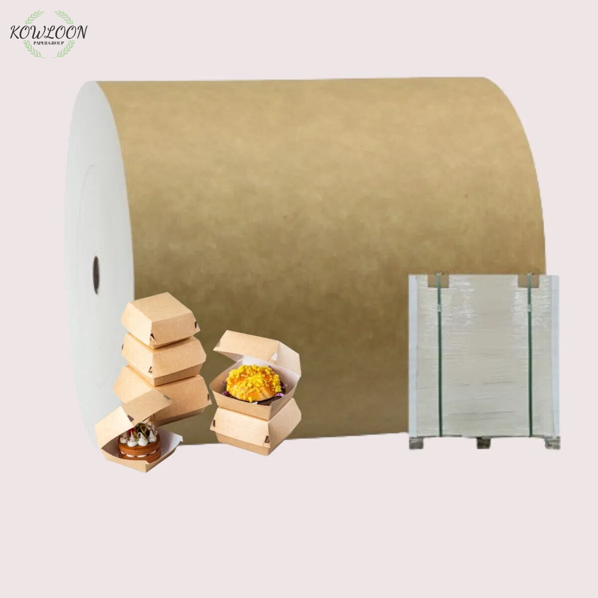 All kinds PE/PLA Coated 190-320GSM Kraft Brown Paper Roll	