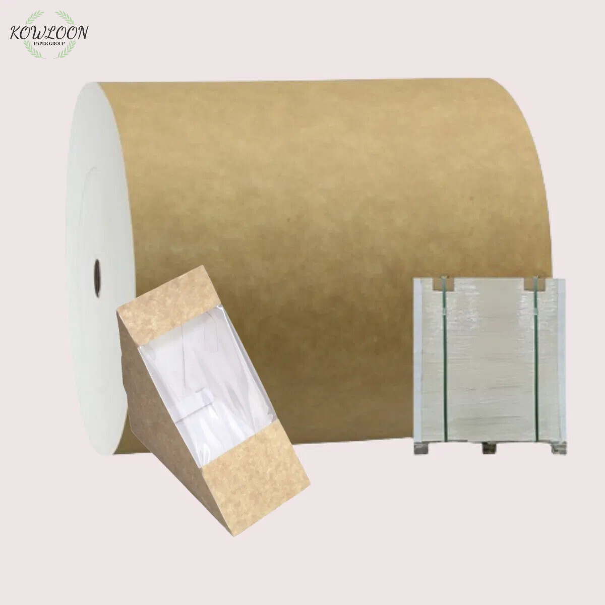 All kinds PE/PLA Coated 190-320GSM Kraft Brown Paper Roll	