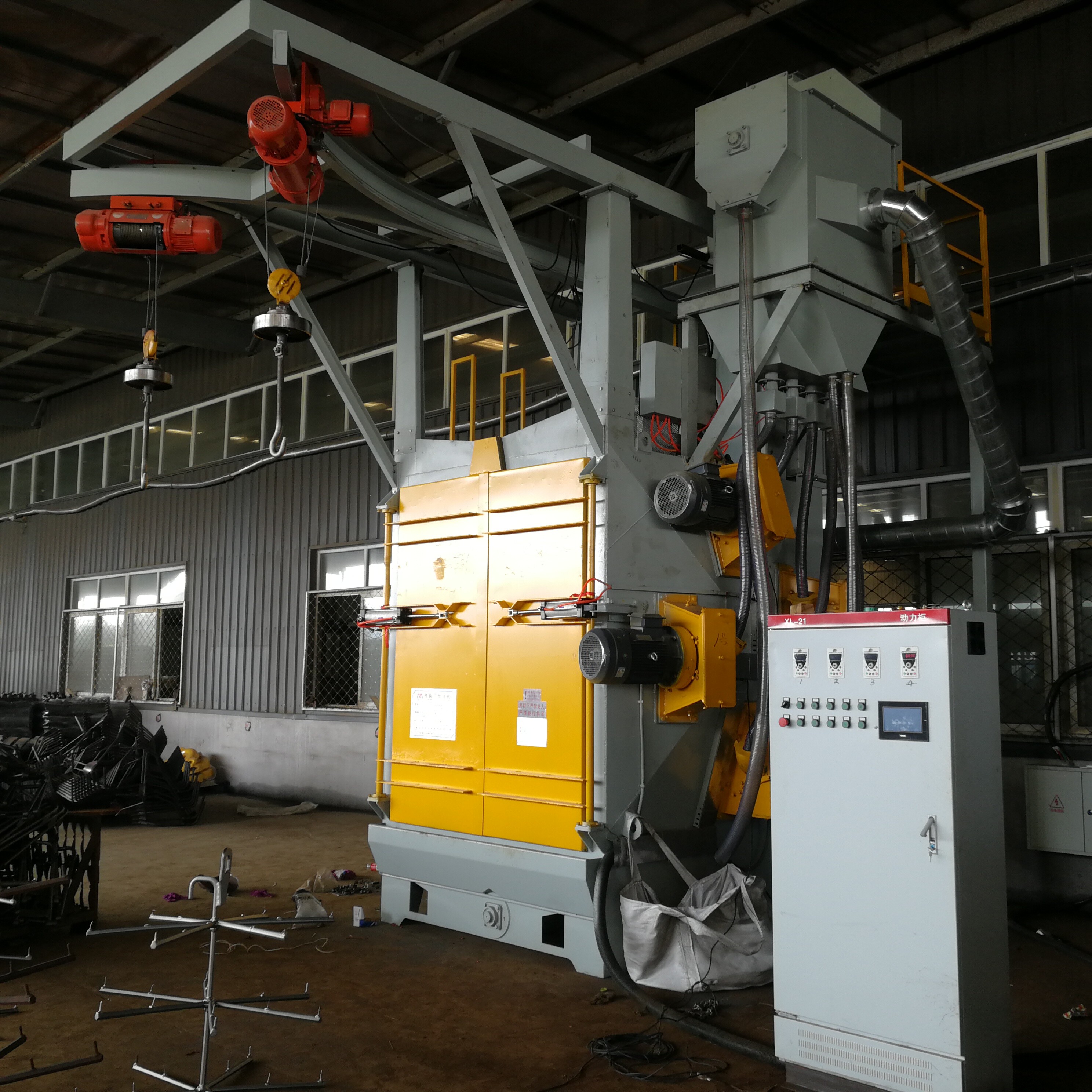 On site use of hook type shot blasting cleaning machine