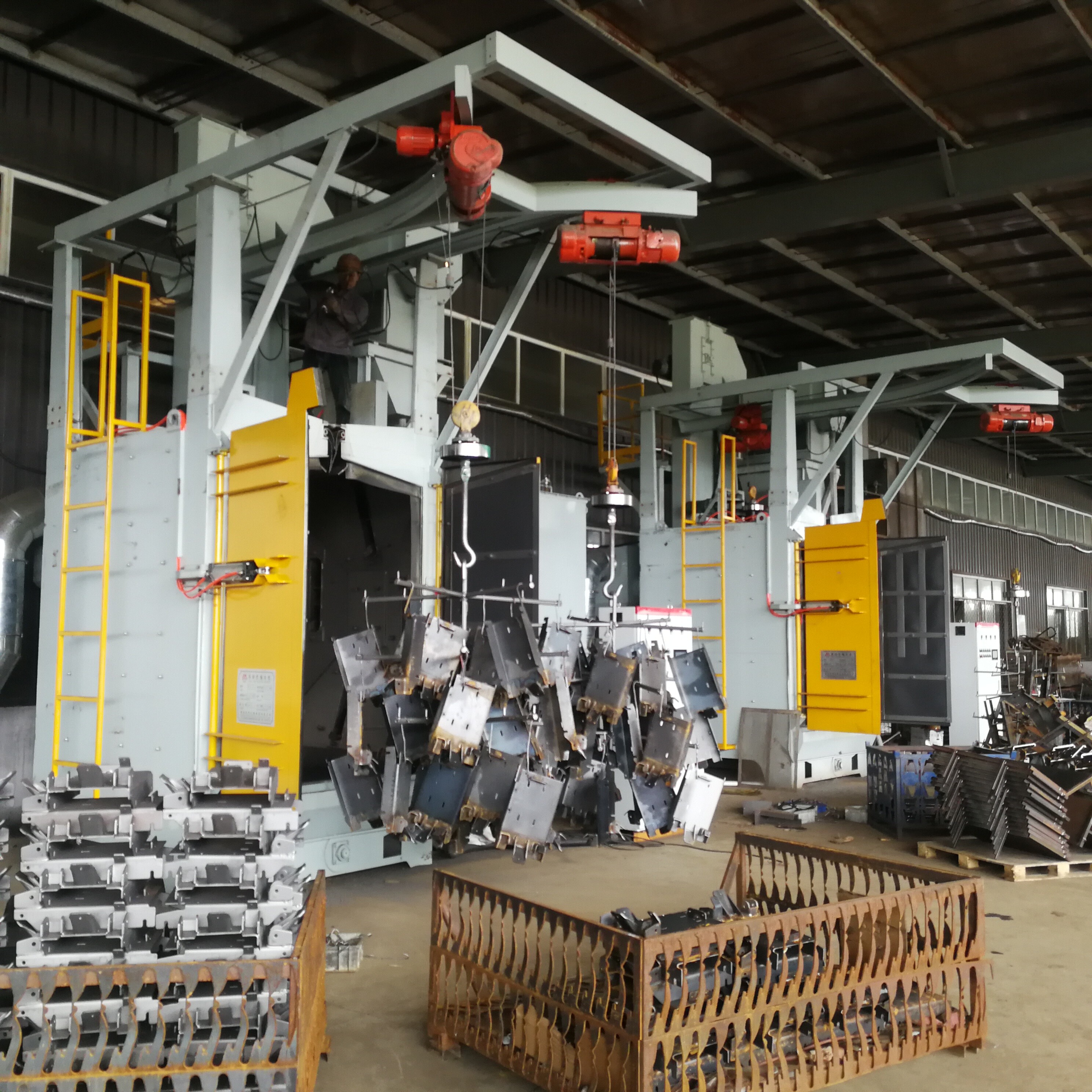 On site use of hook type shot blasting cleaning machine