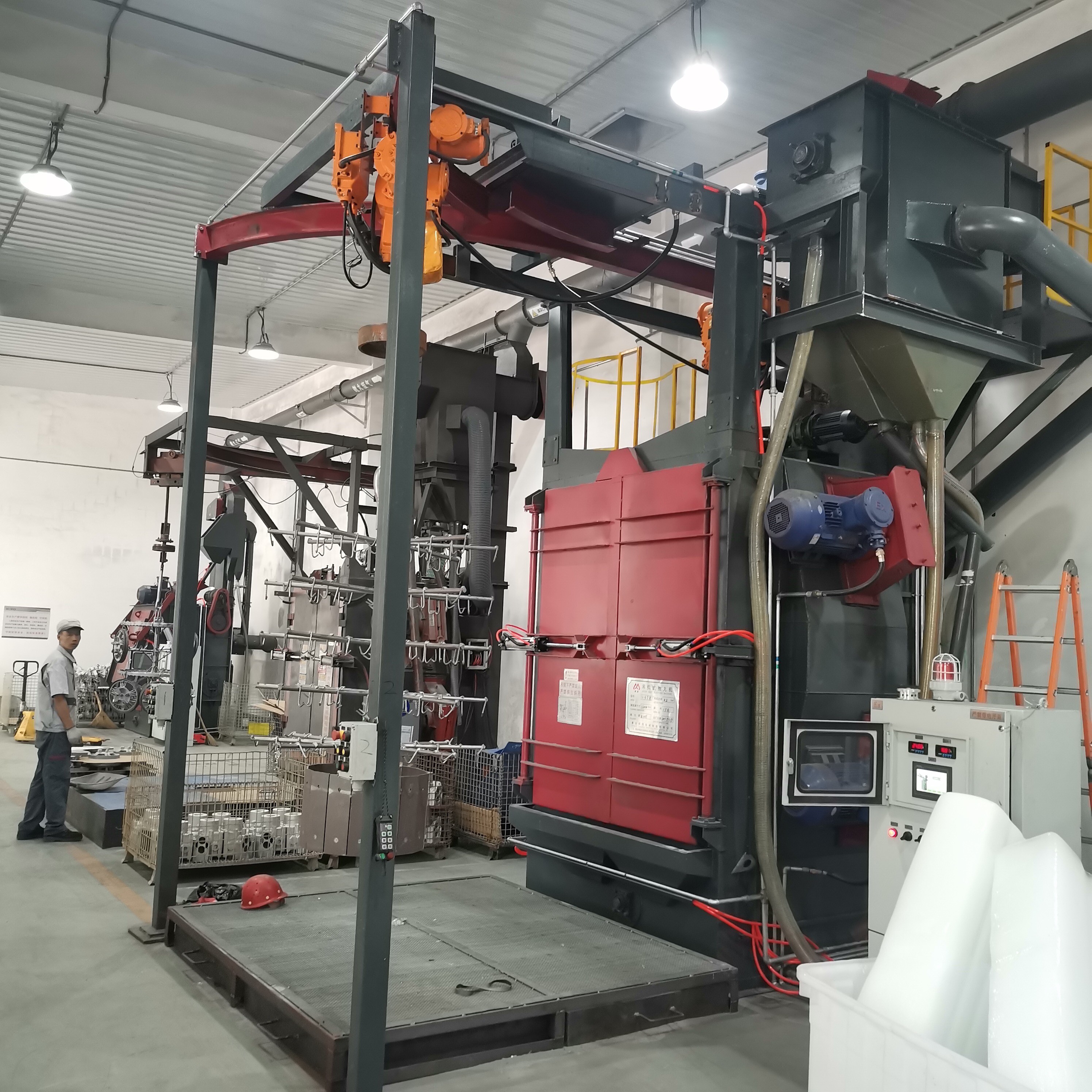 On site use of hook type shot blasting cleaning machine