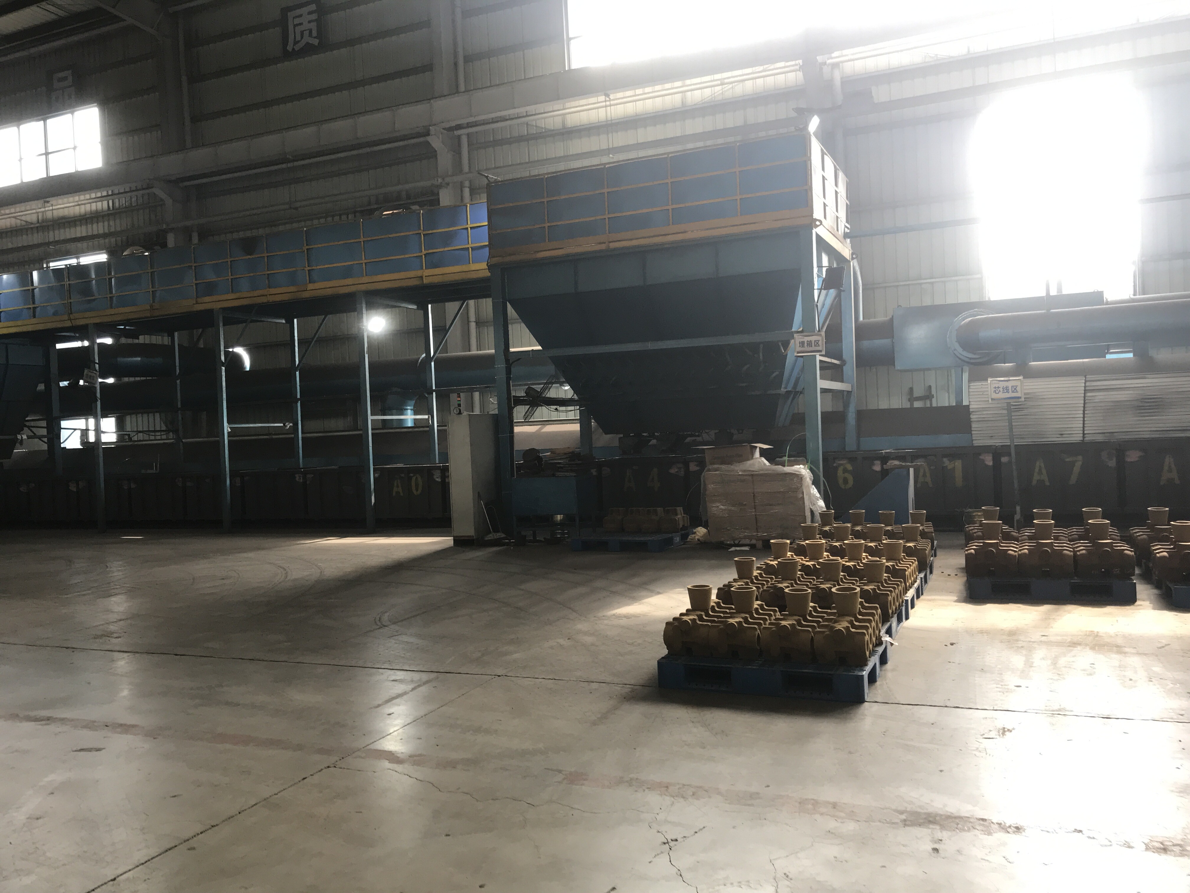 Shell type pouring line