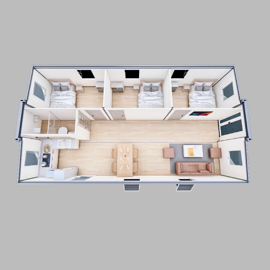 منزل قابل للتوسيع بجناحين مزدوجين