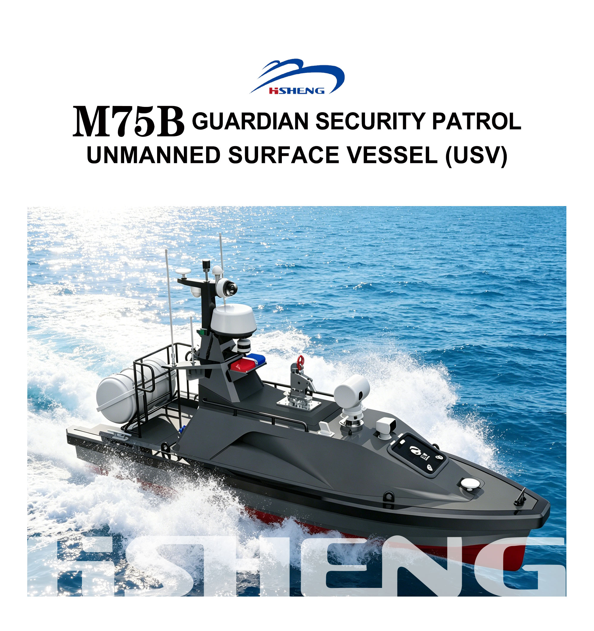 M75B Guardian Security and Rescue Unmanned Boat